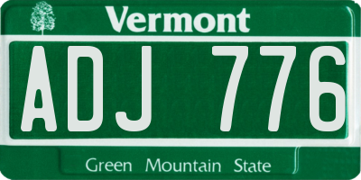 VT license plate ADJ776