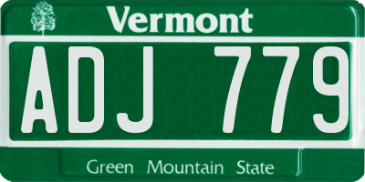 VT license plate ADJ779
