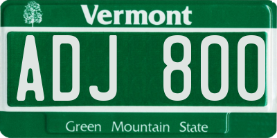 VT license plate ADJ800