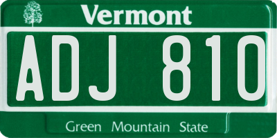 VT license plate ADJ810