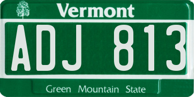 VT license plate ADJ813