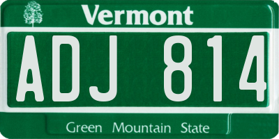 VT license plate ADJ814
