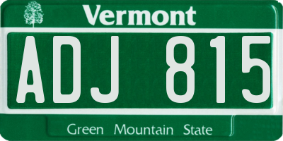 VT license plate ADJ815