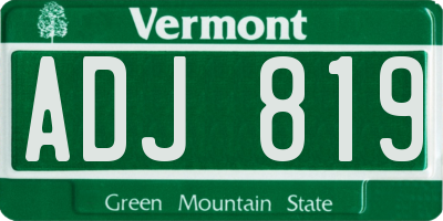 VT license plate ADJ819
