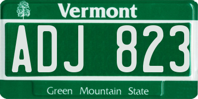 VT license plate ADJ823