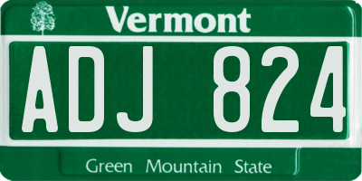 VT license plate ADJ824
