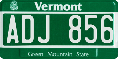 VT license plate ADJ856