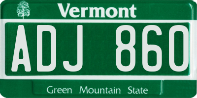 VT license plate ADJ860