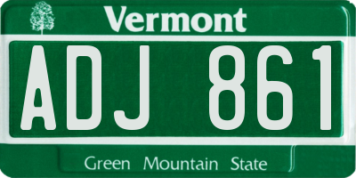 VT license plate ADJ861