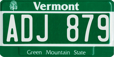 VT license plate ADJ879