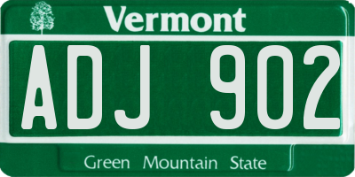 VT license plate ADJ902