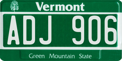 VT license plate ADJ906