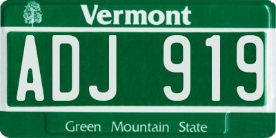VT license plate ADJ919