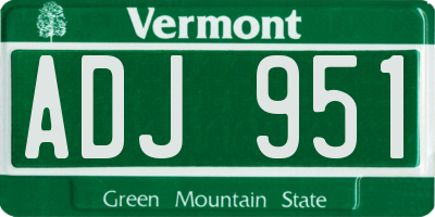VT license plate ADJ951