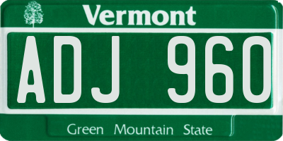 VT license plate ADJ960