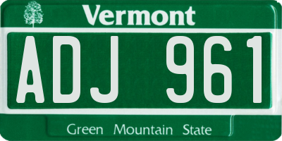 VT license plate ADJ961