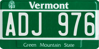 VT license plate ADJ976