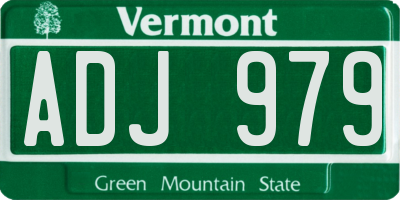 VT license plate ADJ979