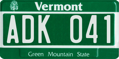 VT license plate ADK041