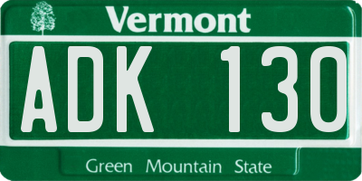 VT license plate ADK130