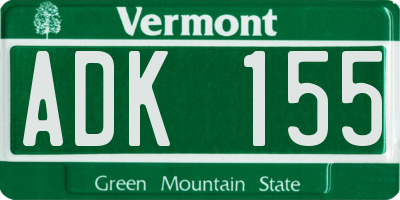 VT license plate ADK155