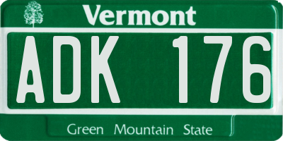 VT license plate ADK176