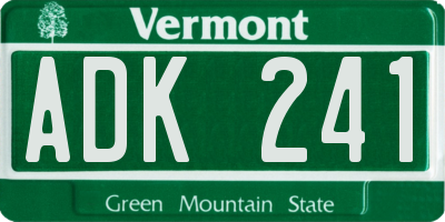 VT license plate ADK241