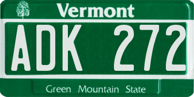 VT license plate ADK272