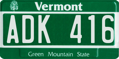 VT license plate ADK416