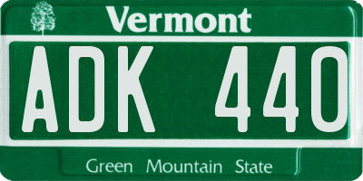 VT license plate ADK440