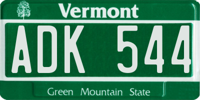 VT license plate ADK544
