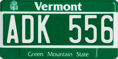 VT license plate ADK556