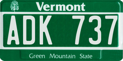 VT license plate ADK737