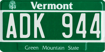 VT license plate ADK944
