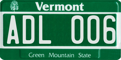 VT license plate ADL006