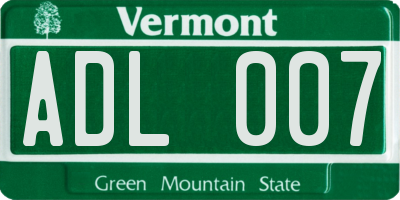 VT license plate ADL007