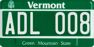 VT license plate ADL008