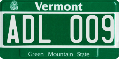 VT license plate ADL009