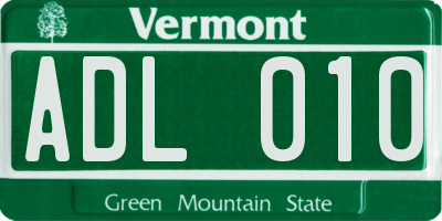 VT license plate ADL010