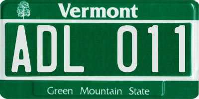 VT license plate ADL011