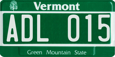 VT license plate ADL015