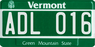 VT license plate ADL016