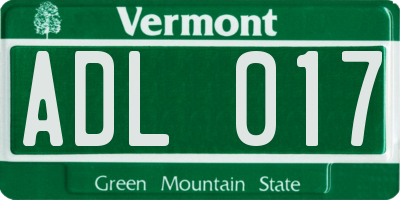 VT license plate ADL017