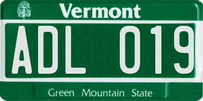 VT license plate ADL019