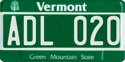VT license plate ADL020