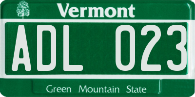 VT license plate ADL023