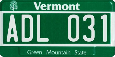 VT license plate ADL031