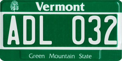 VT license plate ADL032