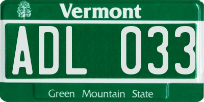 VT license plate ADL033