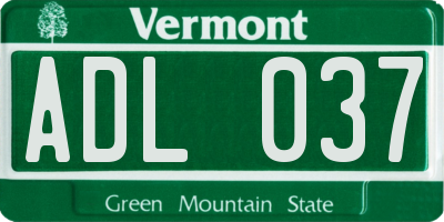VT license plate ADL037